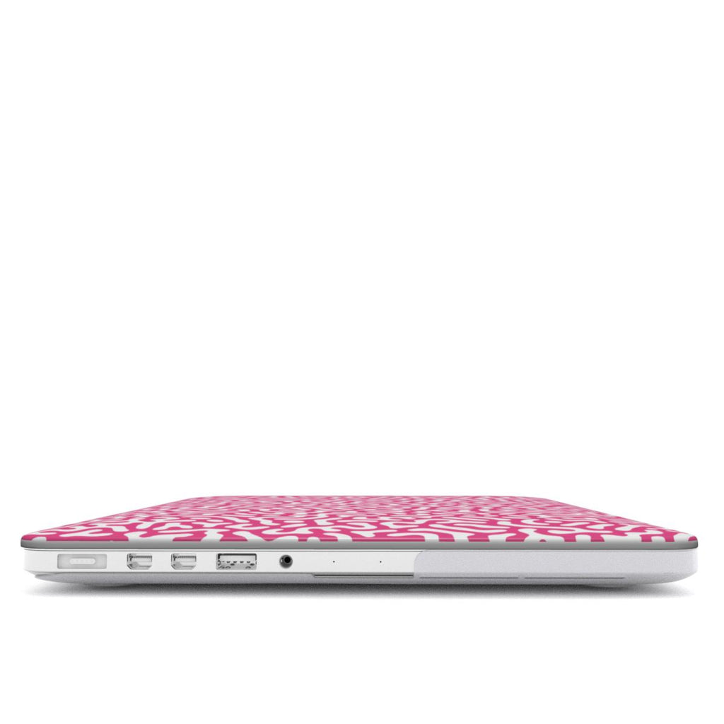 Pink Abstract Doodle MacBook Case, 3D product render