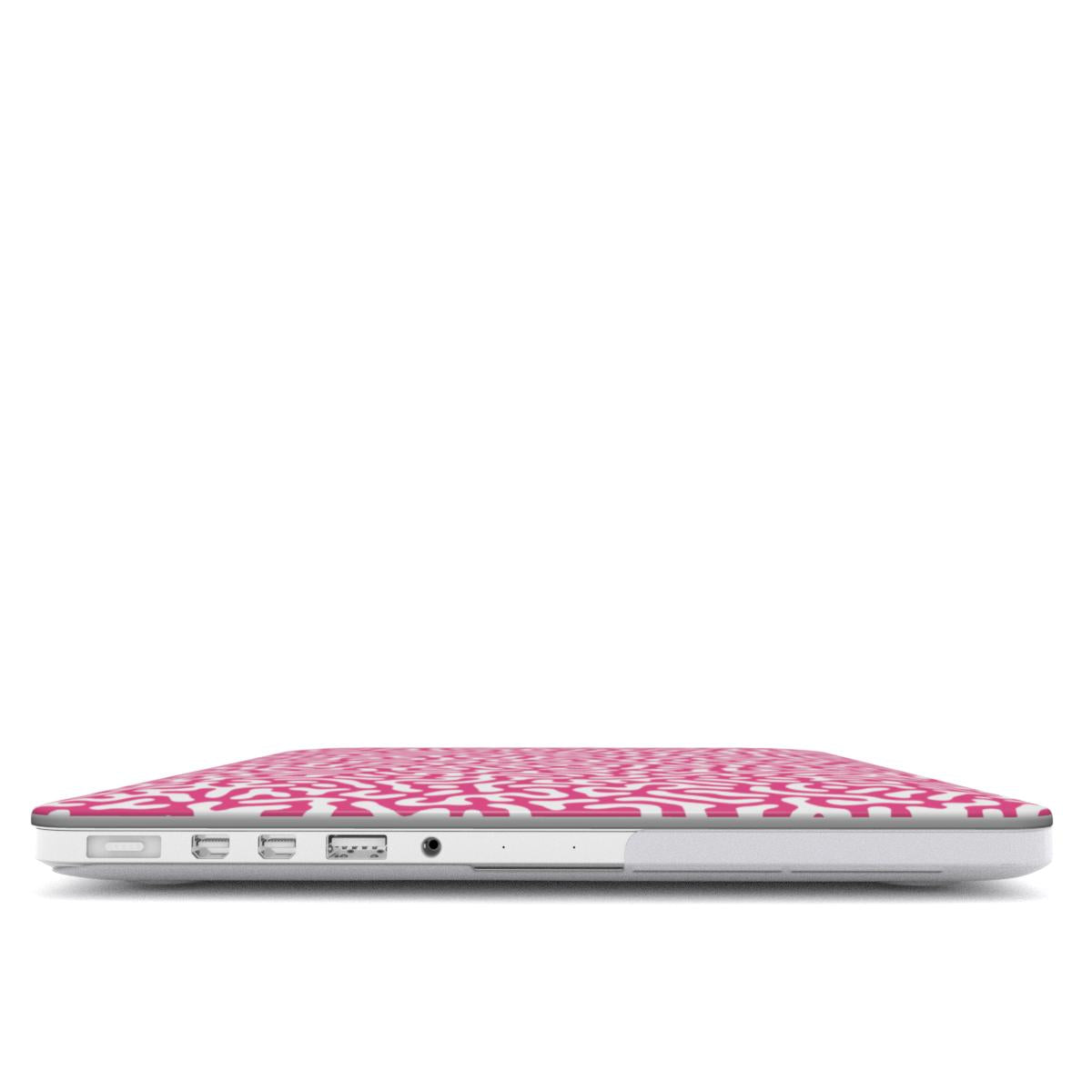 Pink Abstract Doodle MacBook Case, 3D product render