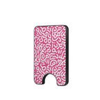 Pink Abstract Doodle Magnetic Wallet, 3D product render