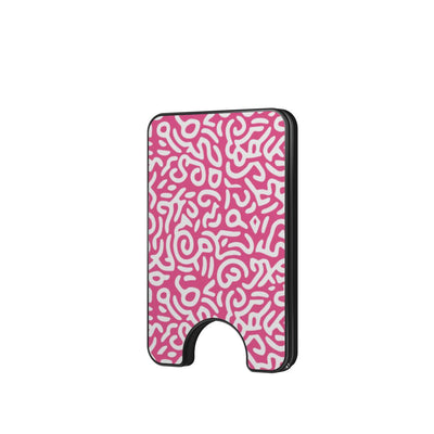 Pink Abstract Doodle Magnetic Wallet