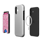 Pink Abstract Doodle Magnetic Wallet, 3D product render