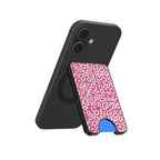 Pink Abstract Doodle Magnetic Wallet, 3D product render
