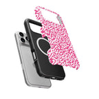 Pink Abstract Doodle phone case — case separated from phone, MagSafe ring visible