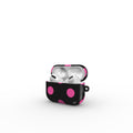 Pink in Black Polka Dots Apple AirPods Tough Case, 3D product render