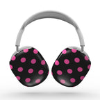 Pink in Black Polka Dots Apple AirPods Max Tough Case, 3D product render