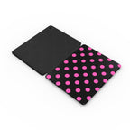 Pink in Black Polka Dots Apple iPad Case, 3D product render