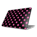 Pink in Black Polka Dots MacBook Case, 3D product render