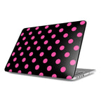 Pink in Black Polka Dots MacBook Case, 3D product render