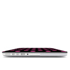 Pink in Black Polka Dots MacBook Case, 3D product render