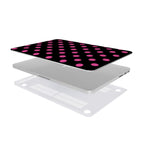 Pink in Black Polka Dots MacBook Case, 3D product render