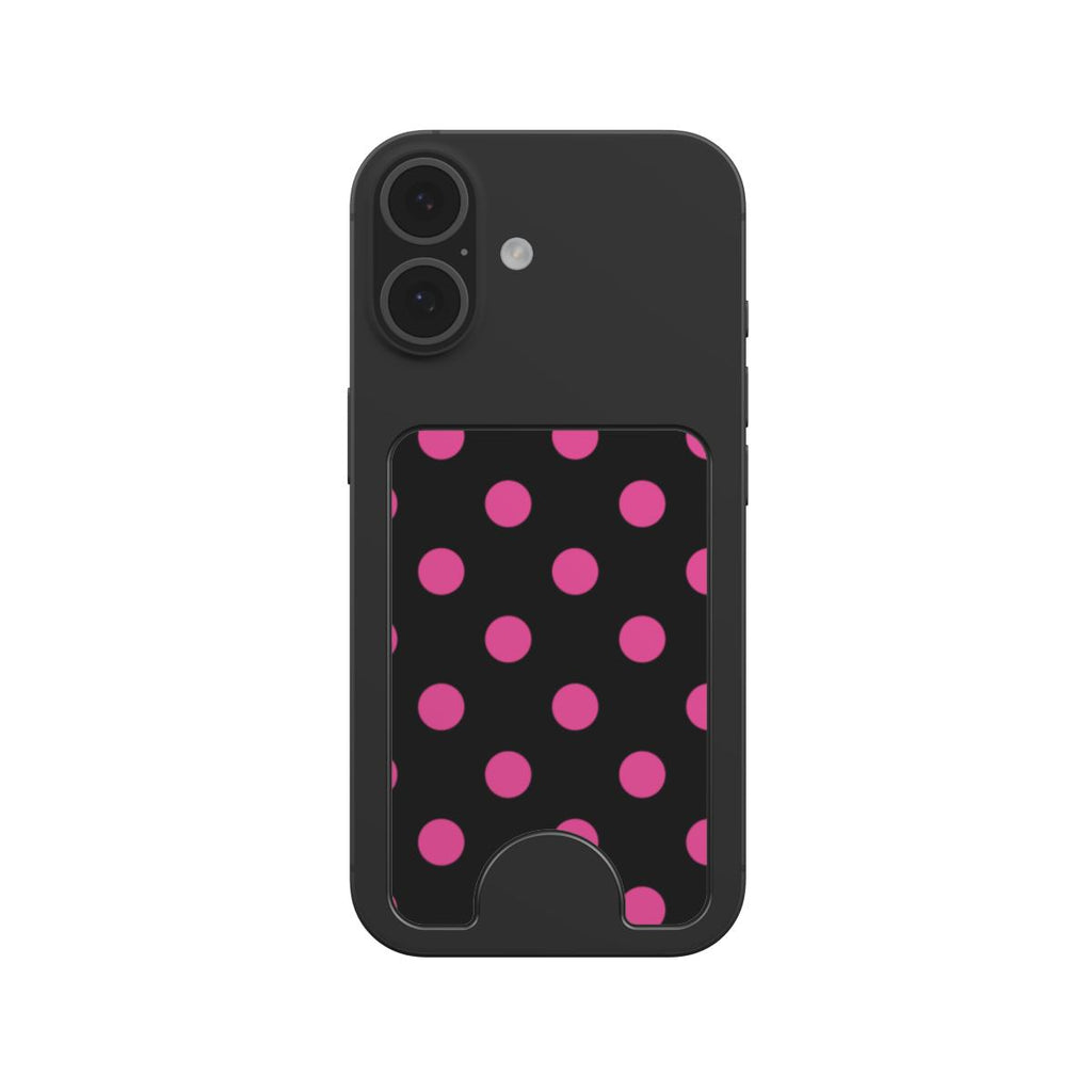 Pink in Black Polka Dots Magnetic Wallet, 3D product render
