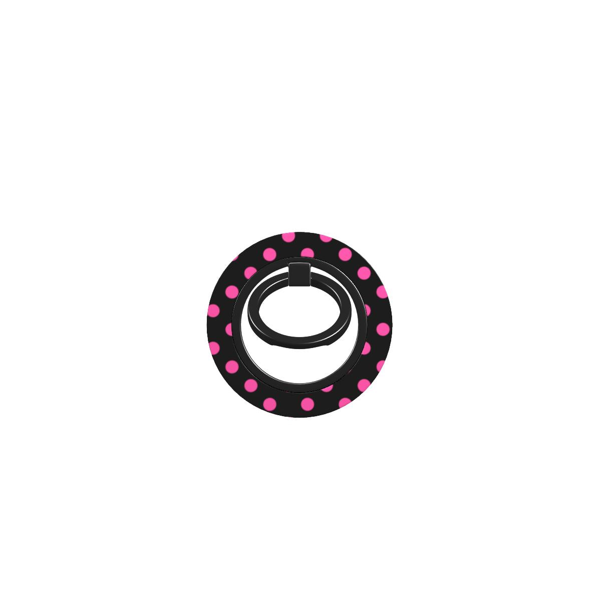 Pink in Black Polka Dots Ring Holder, 3D product render
