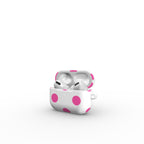 Pink in White Polka Dots Apple AirPods Tough Case, 3D product render