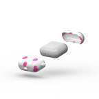 Pink in White Polka Dots Apple AirPods Tough Case, 3D product render