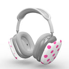 Pink in White Polka Dots Apple AirPods Max Tough Case, 3D product render