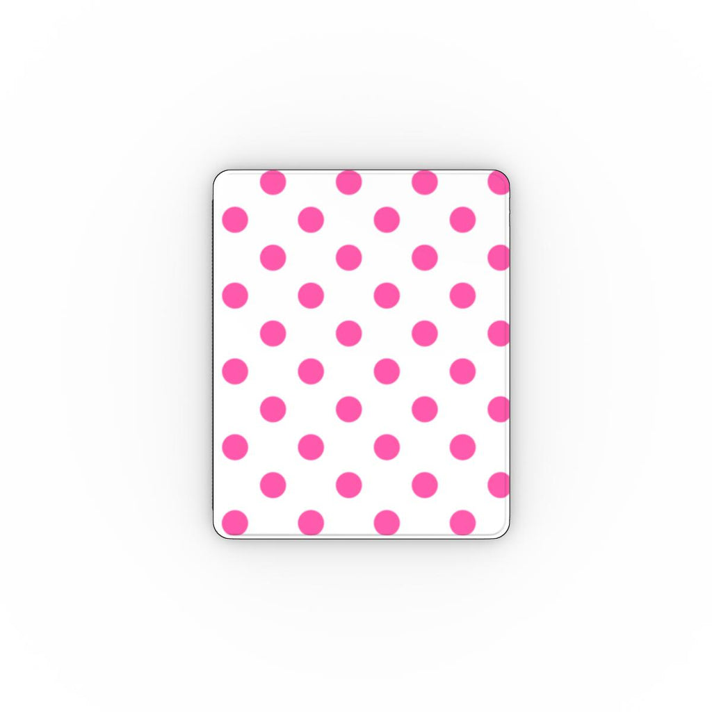 Pink in White Polka Dots Apple iPad Case, 3D product render