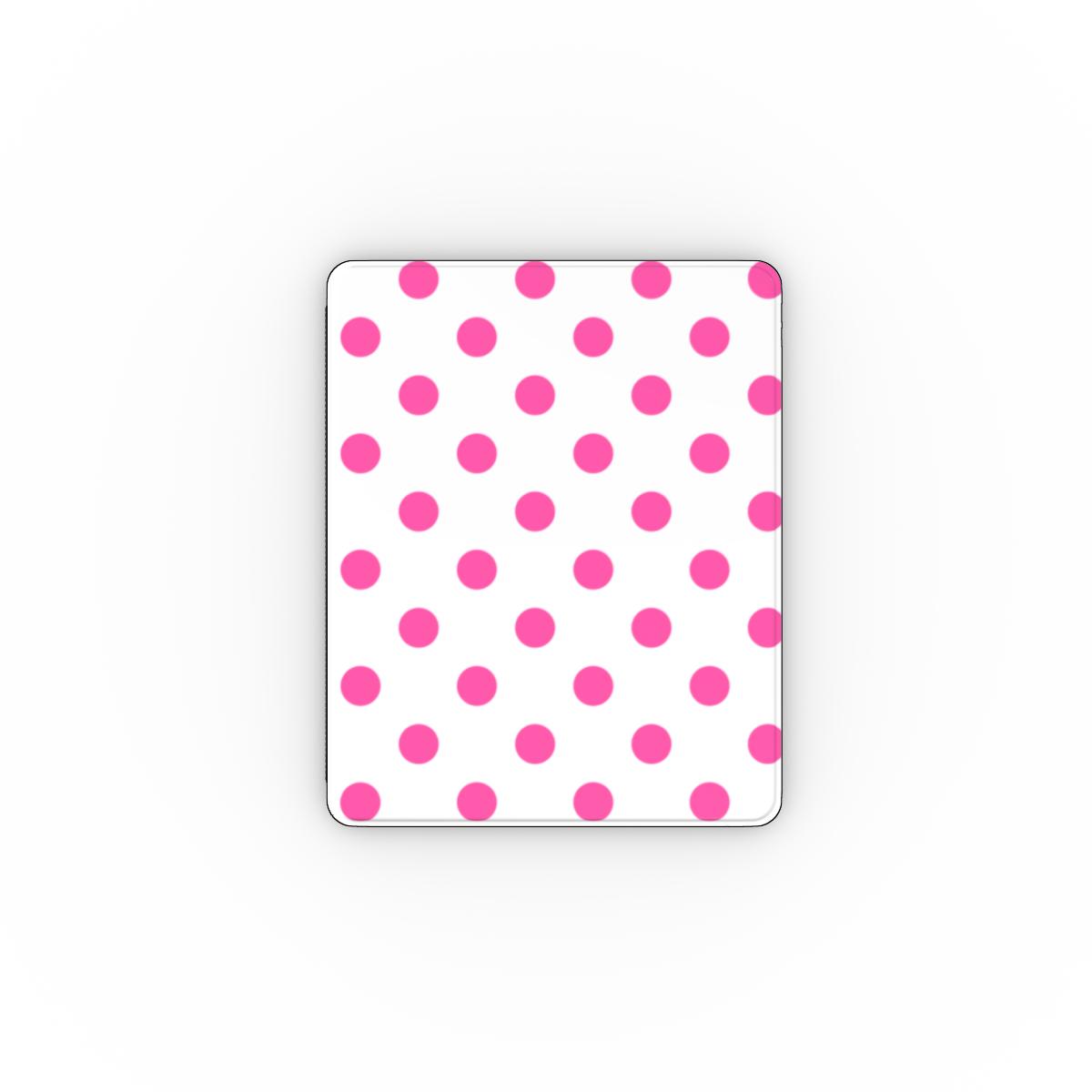 Pink in White Polka Dots Apple iPad Case, 3D product render