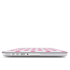 Pink in White Polka Dots MacBook Case, 3D product render