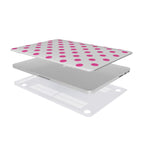 Pink in White Polka Dots MacBook Case, 3D product render