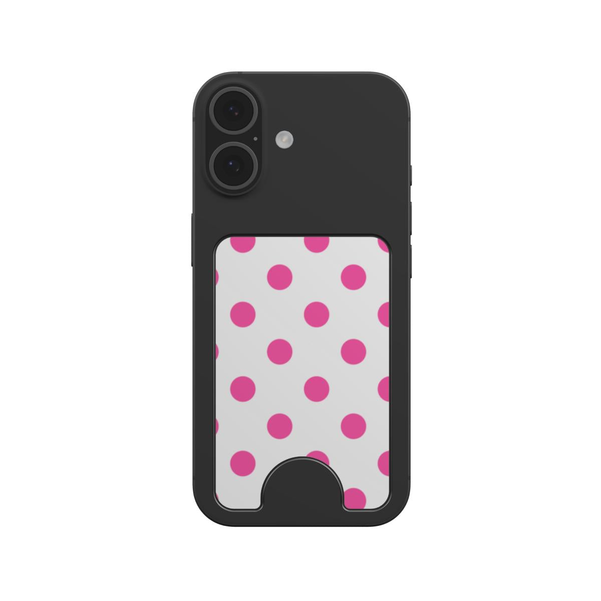 Pink in White Polka Dots Magnetic Wallet, 3D product render