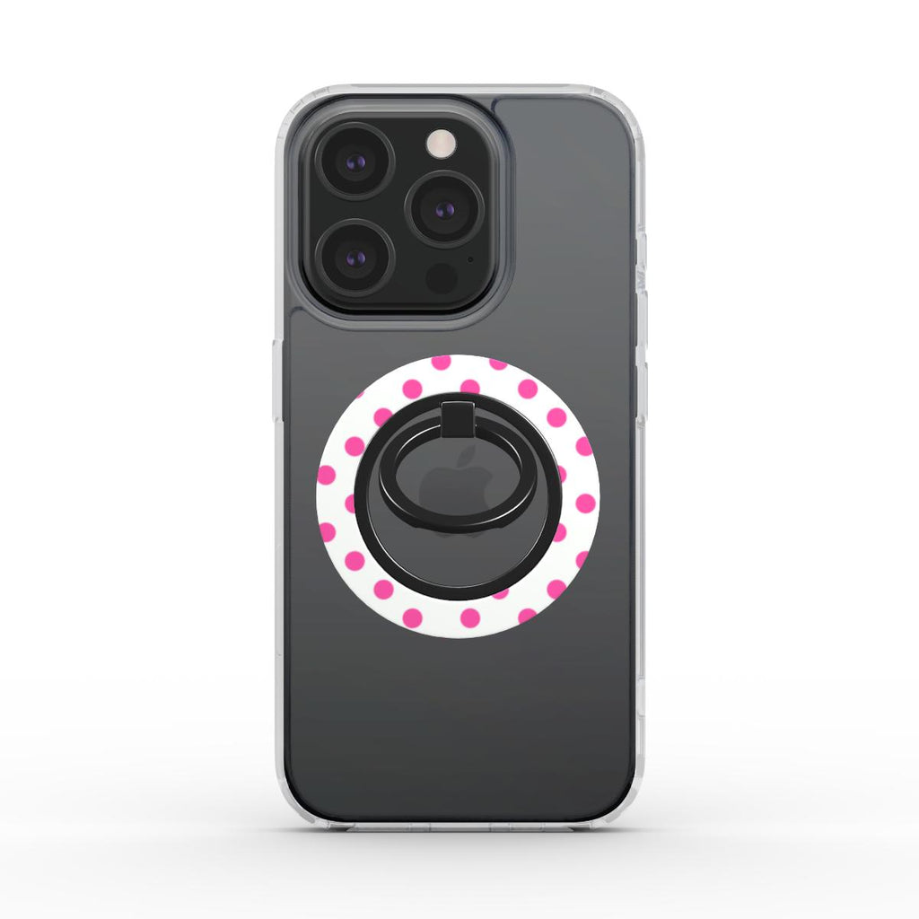 Pink in White Polka Dots Ring Holder, 3D product render