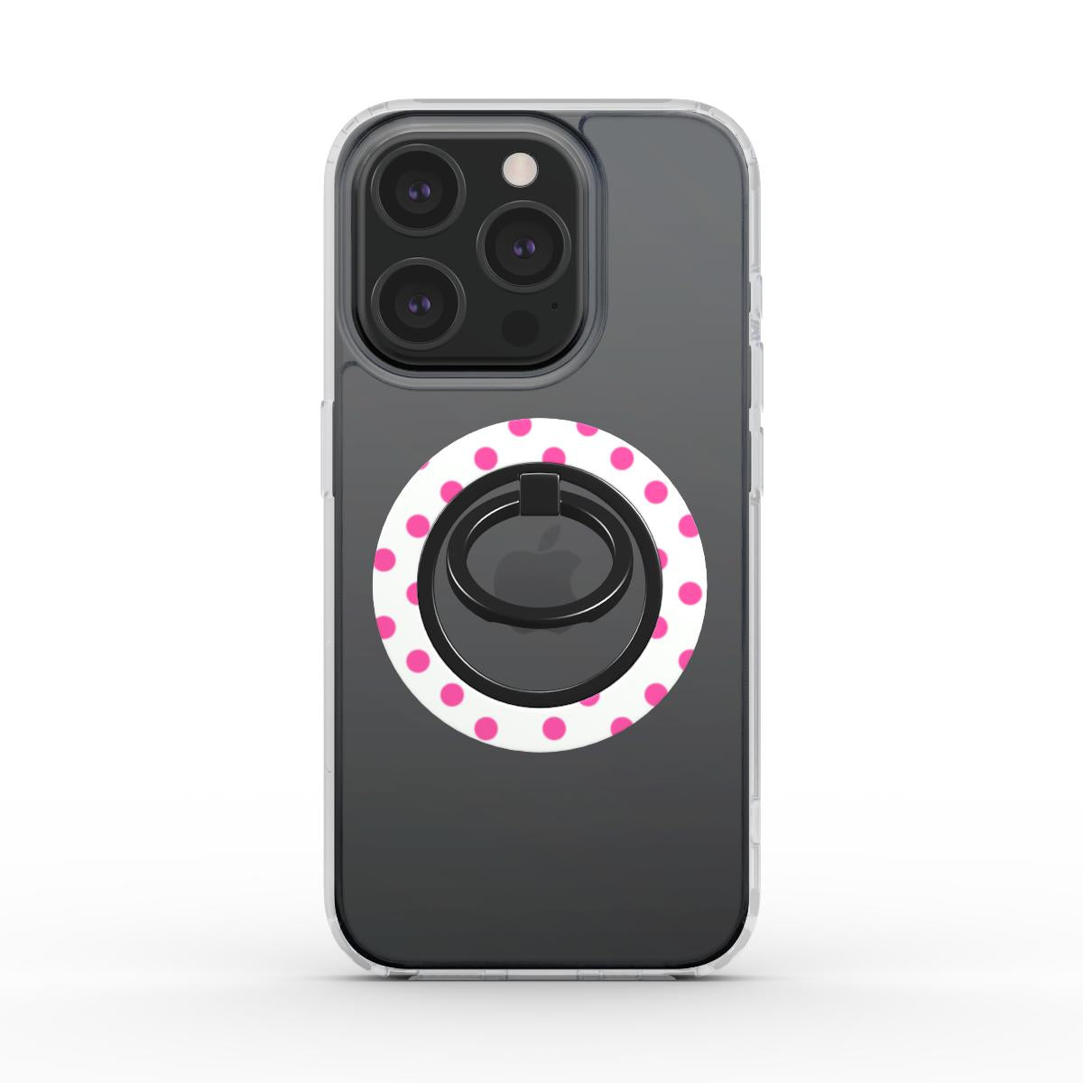 Pink in White Polka Dots Ring Holder, 3D product render