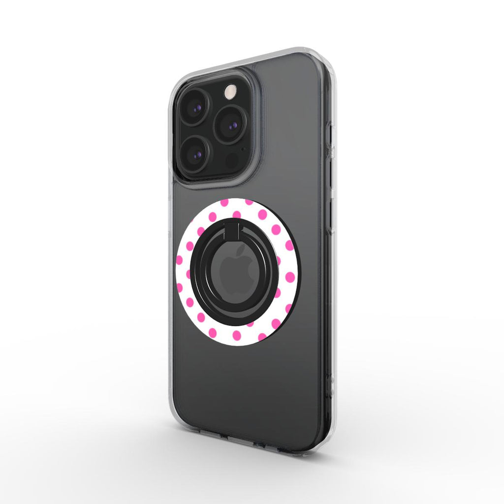 Pink in White Polka Dots Ring Holder, 3D product render
