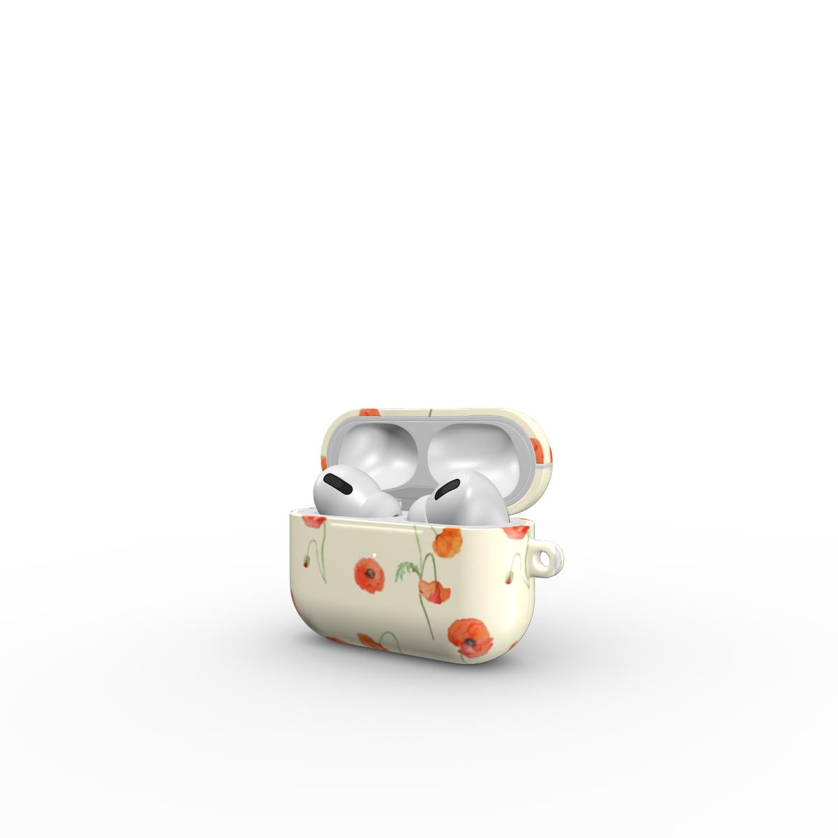 Poppy Floral Apple AirPods Tough Case, 3D product render