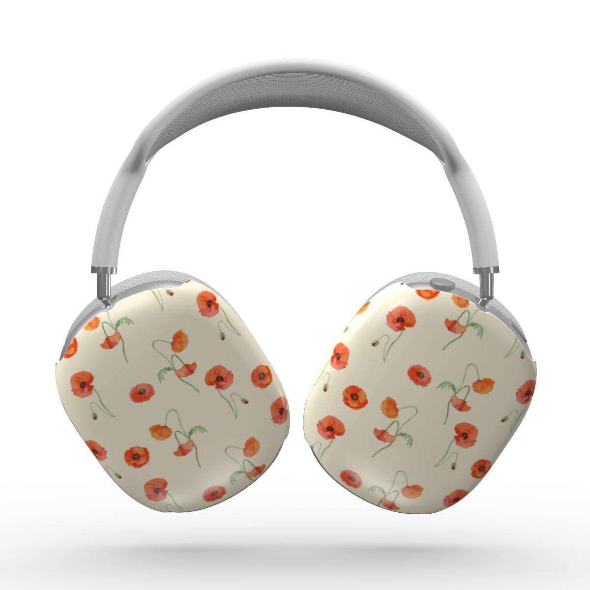 Poppy Floral Apple AirPods Max Tough Case, 3D product render
