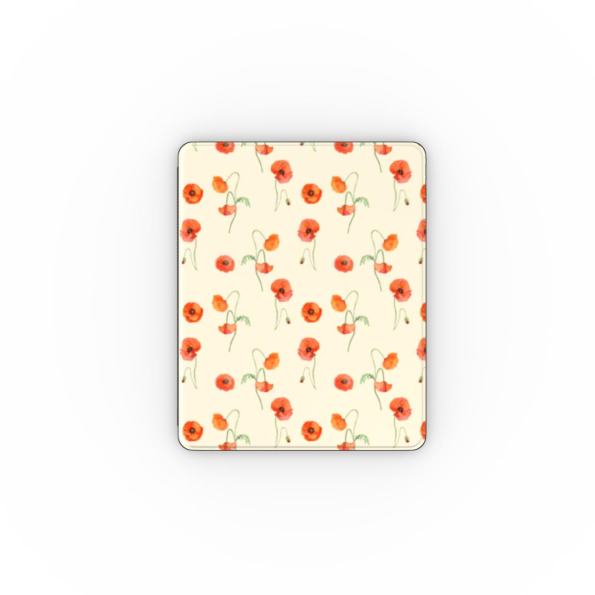 Poppy Floral Apple iPad Case, 3D product render
