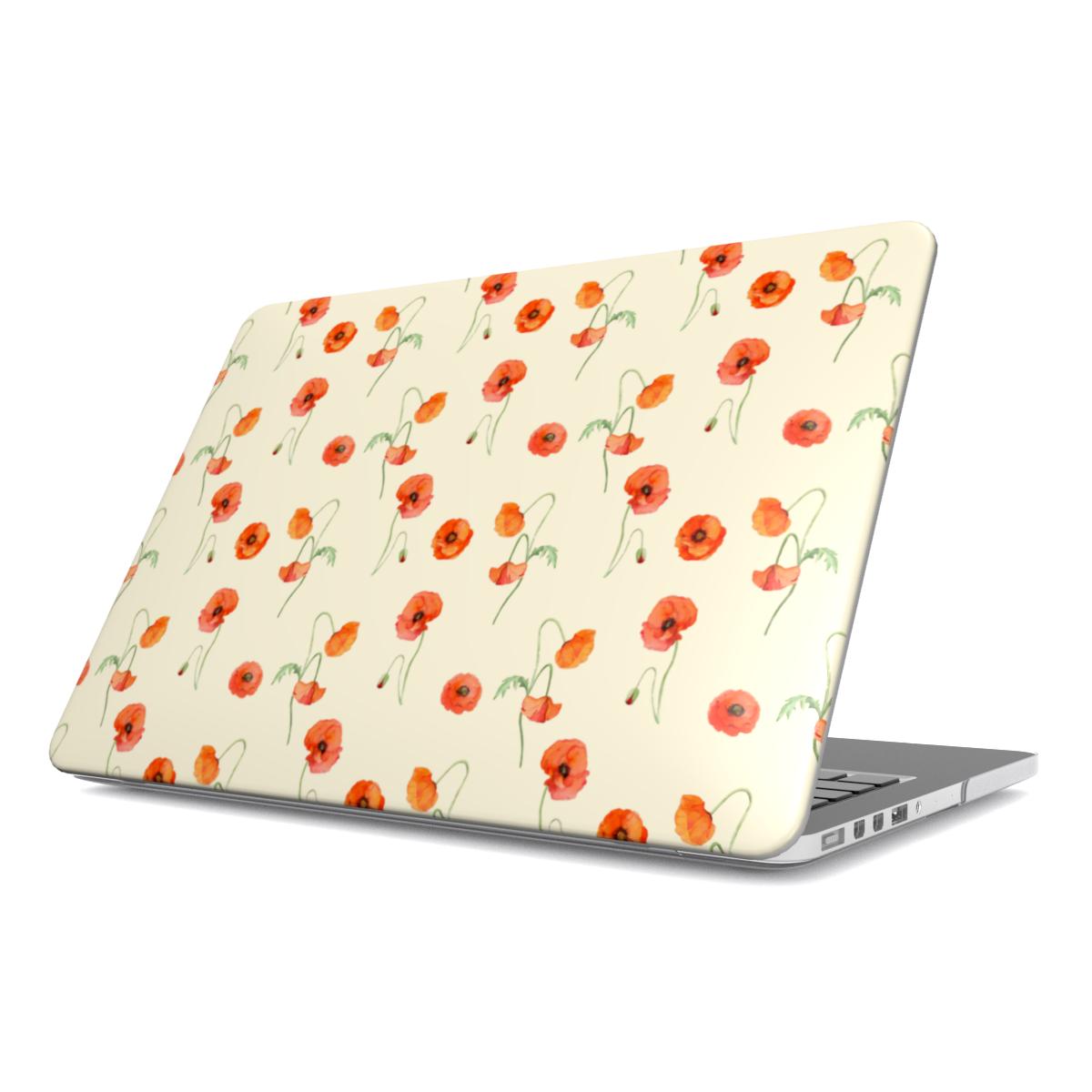 Poppy Floral MacBook Case, 3D product render