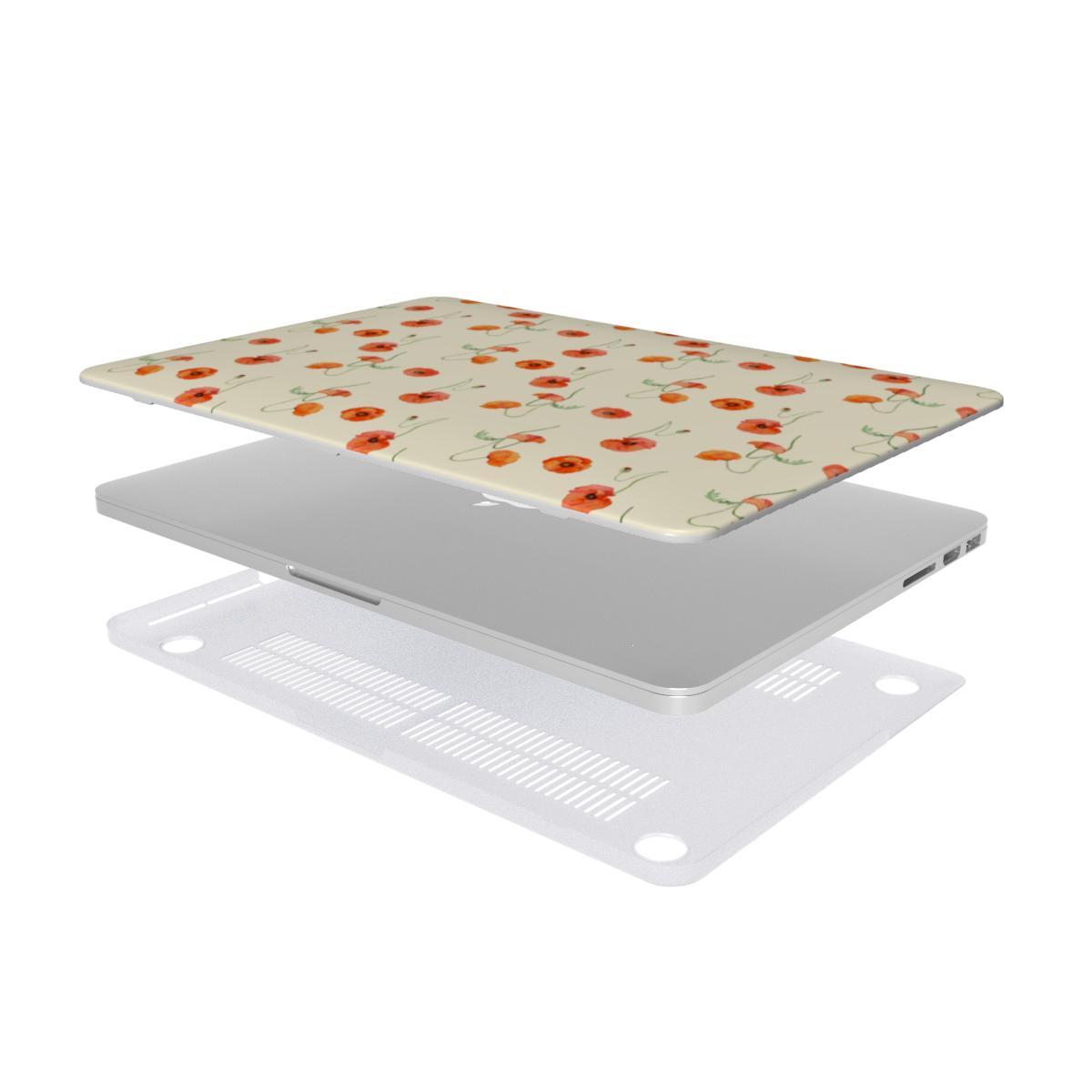 Poppy Floral MacBook Case, 3D product render