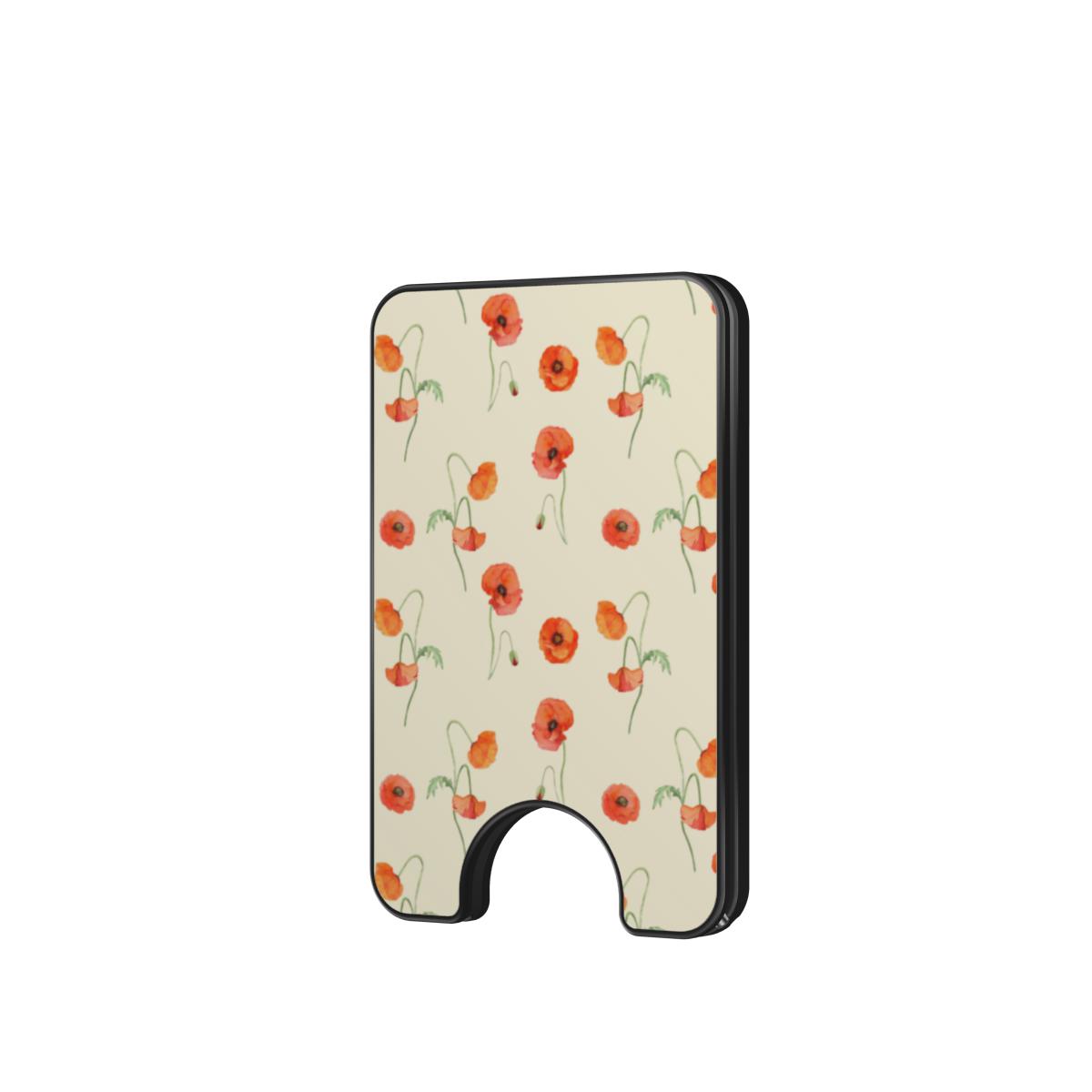 Poppy Floral Magnetic Wallet, 3D product render