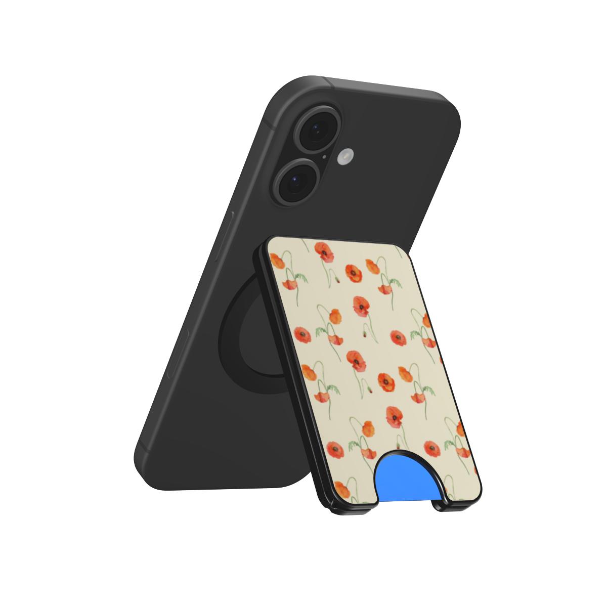 Poppy Floral Magnetic Wallet, 3D product render