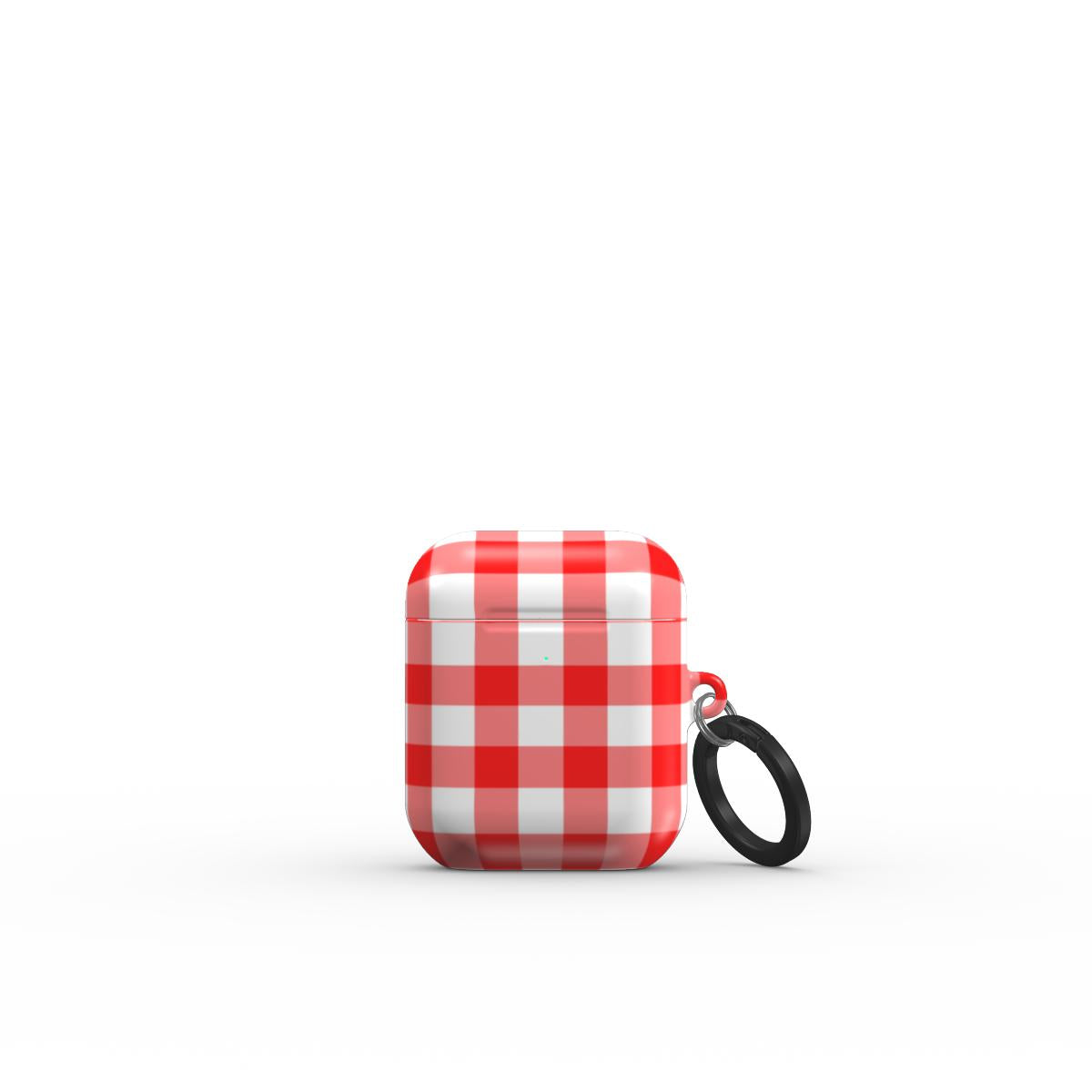 Red Gingham Apple AirPods Tough Case, 3D product render