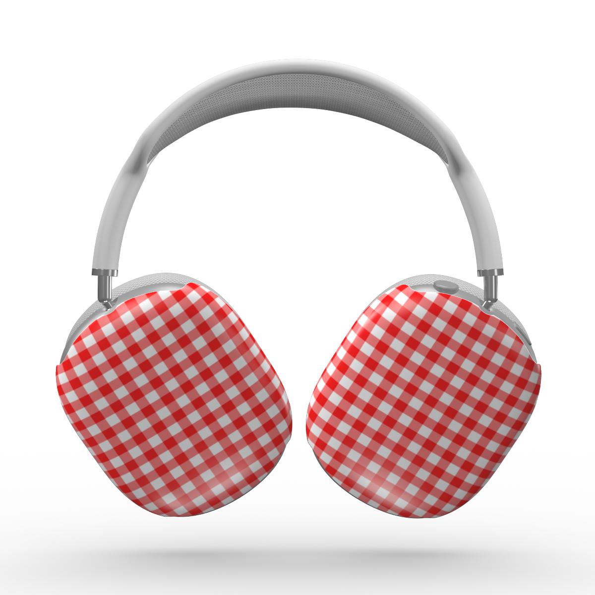 Red Gingham Apple AirPods Max Tough Case, 3D product render