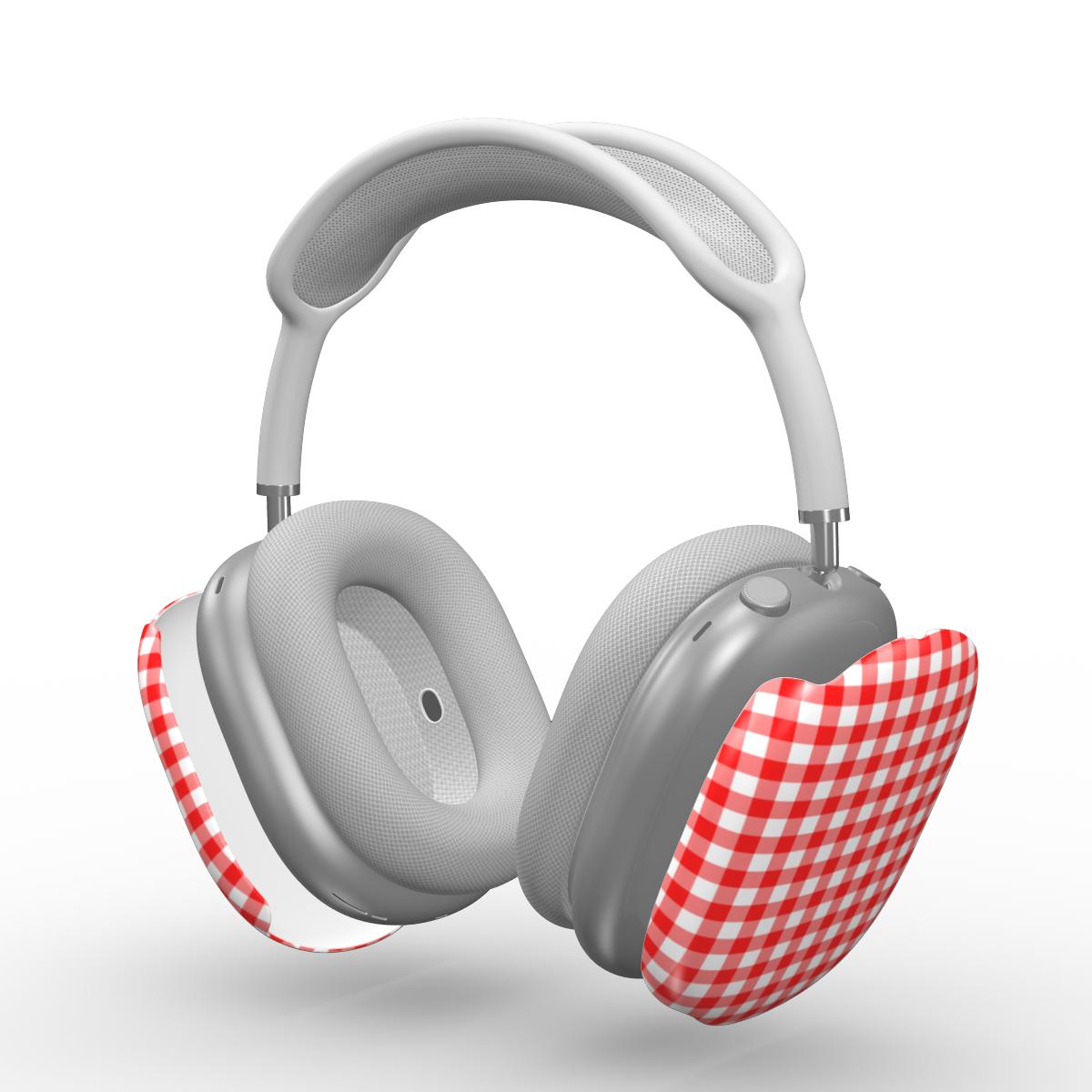 Red Gingham Apple AirPods Max Tough Case, 3D product render