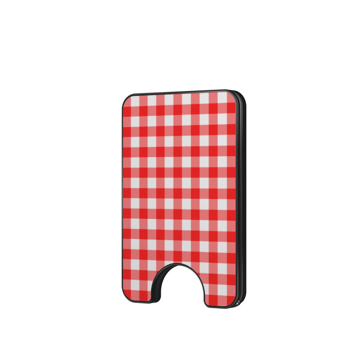 Red Gingham Magnetic Wallet, 3D product render