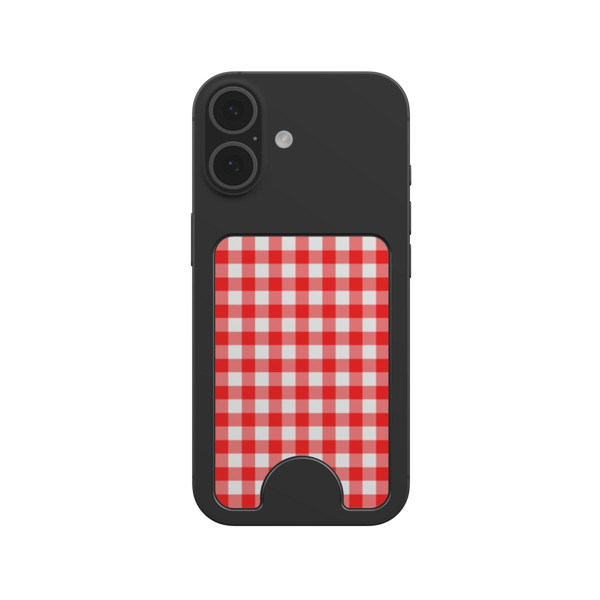 Red Gingham Magnetic Wallet, 3D product render