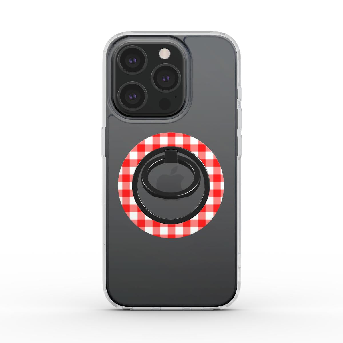 Red Gingham Ring Holder, 3D product render