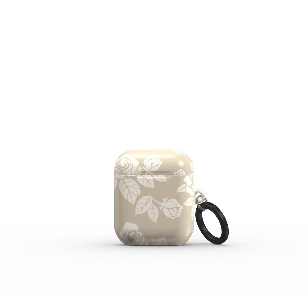 Rose Beige Pattern Floral Apple AirPods Tough Case, 3D product render