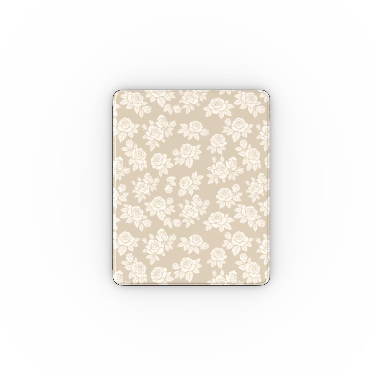 Rose Beige Pattern Floral Apple iPad Case, 3D product render