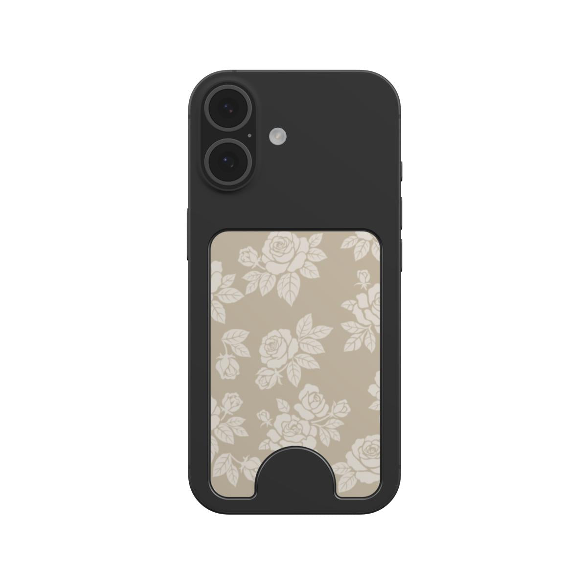 Rose Beige Pattern Floral Magnetic Wallet, 3D product render