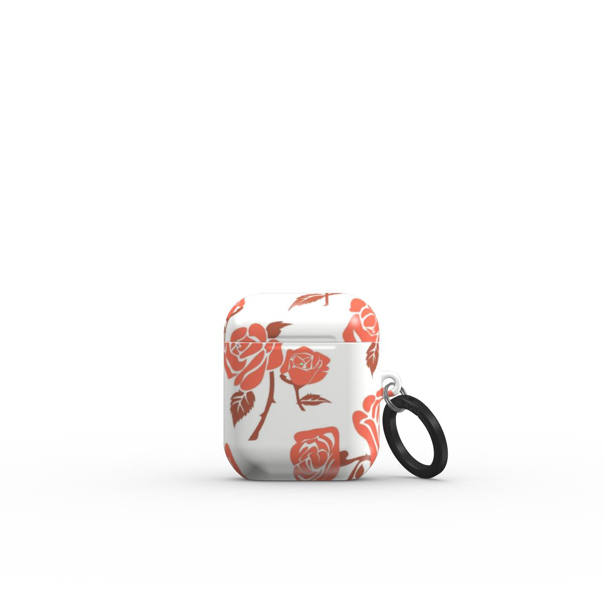 Rose Minimal Red Floral Apple AirPods Tough Case, 3D product render