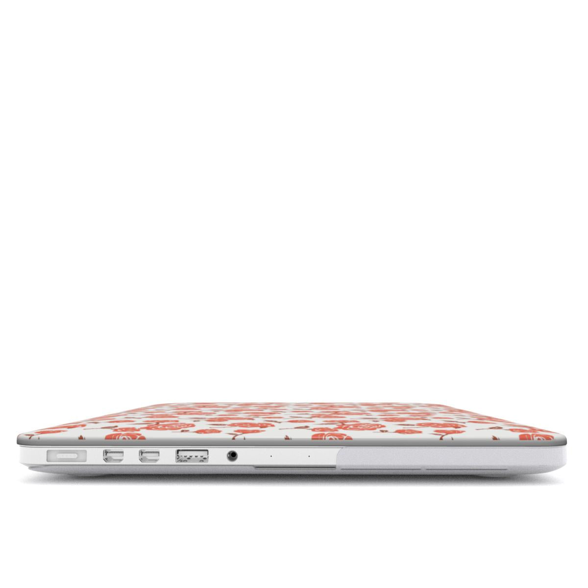 Rose Minimal Red Floral MacBook Case, 3D product render