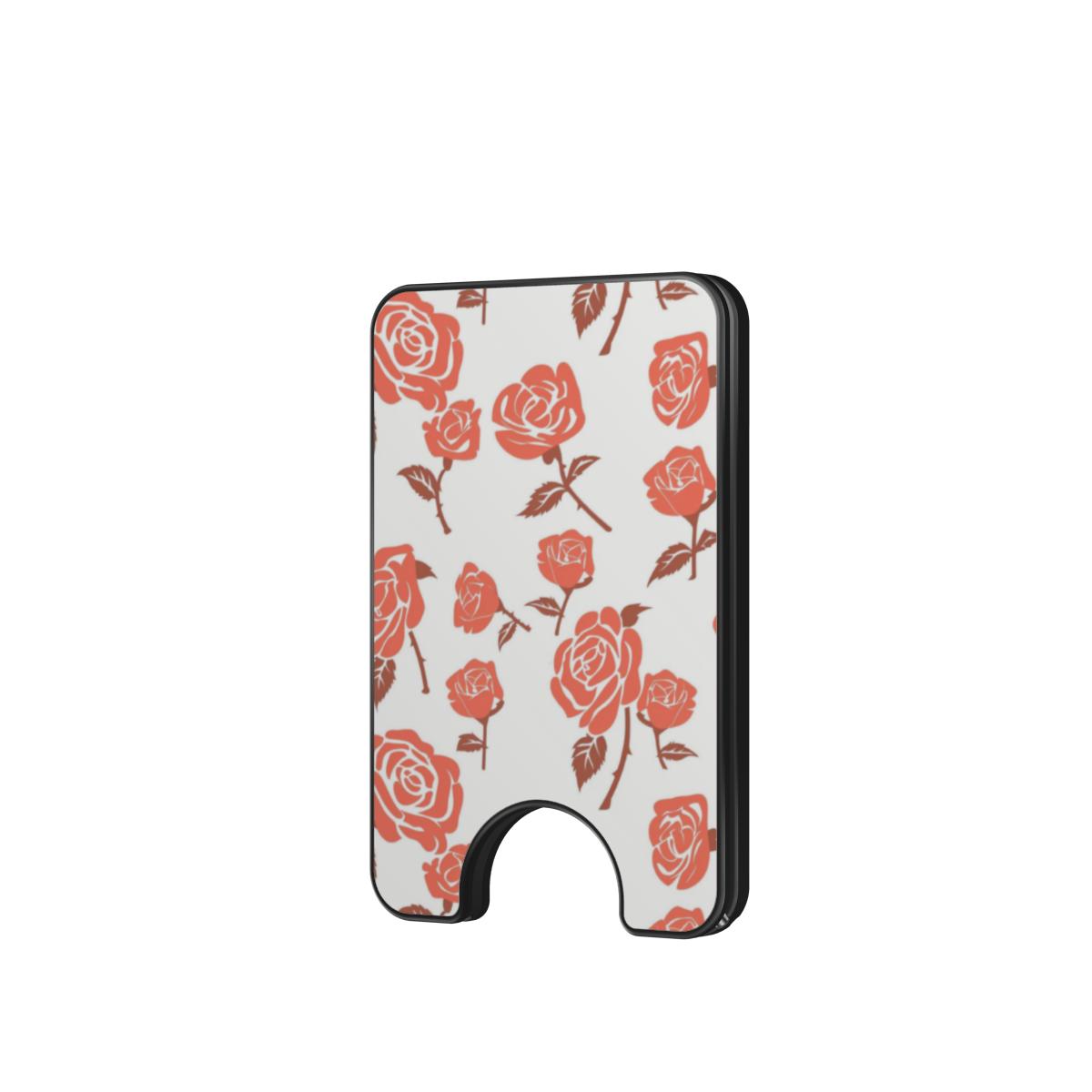 Rose Minimal Red Floral Magnetic Wallet, 3D product render