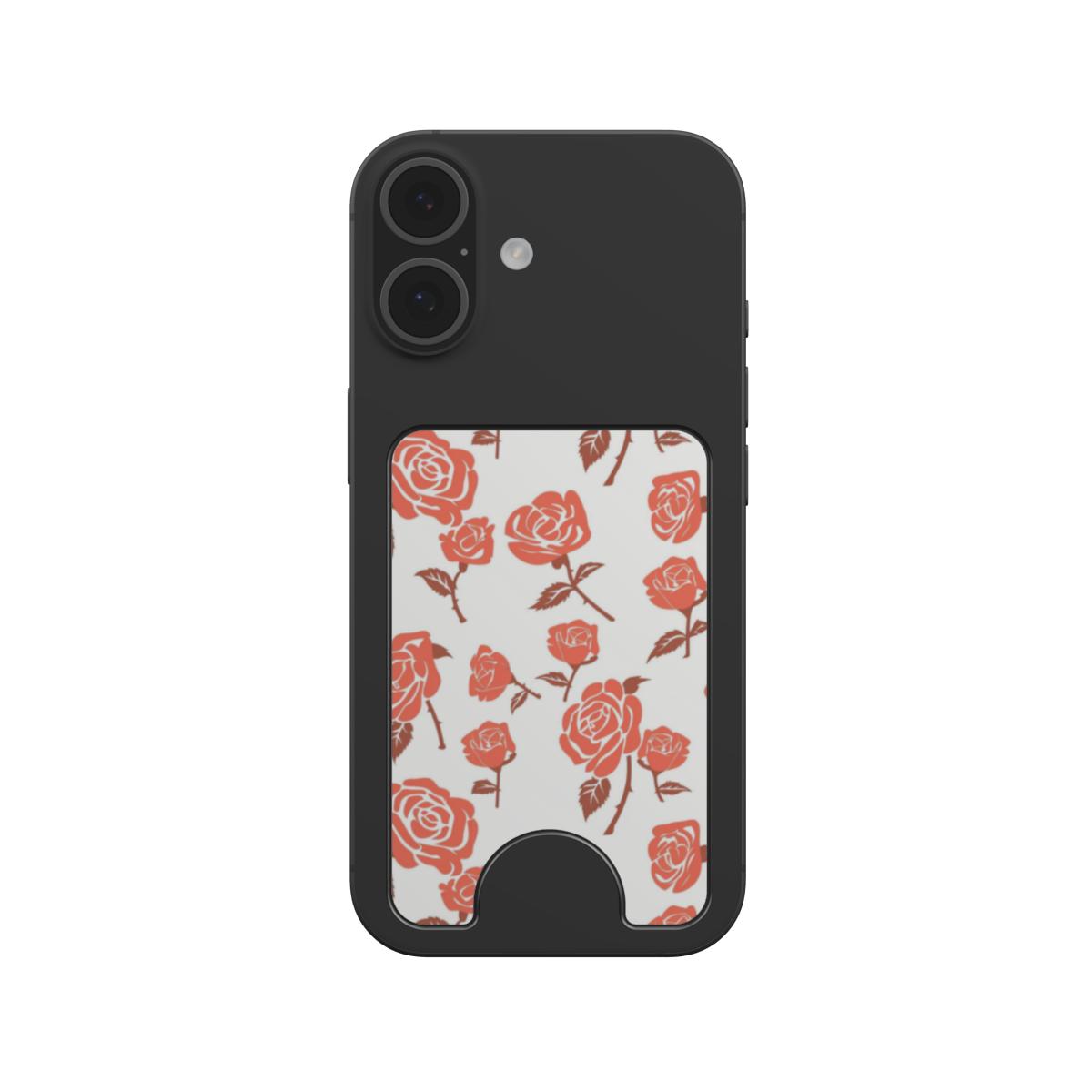 Rose Minimal Red Floral Magnetic Wallet, 3D product render
