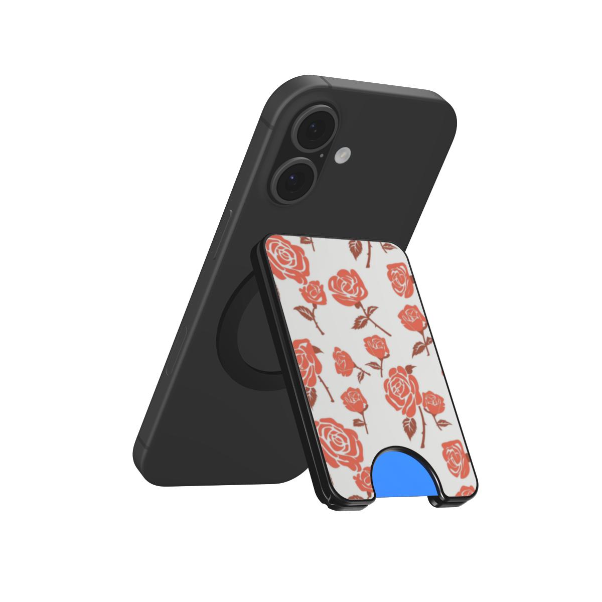 Rose Minimal Red Floral Magnetic Wallet, 3D product render