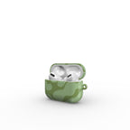 Sage in Olive Abstract Leaf Apple AirPods Tough Case, 3D product render