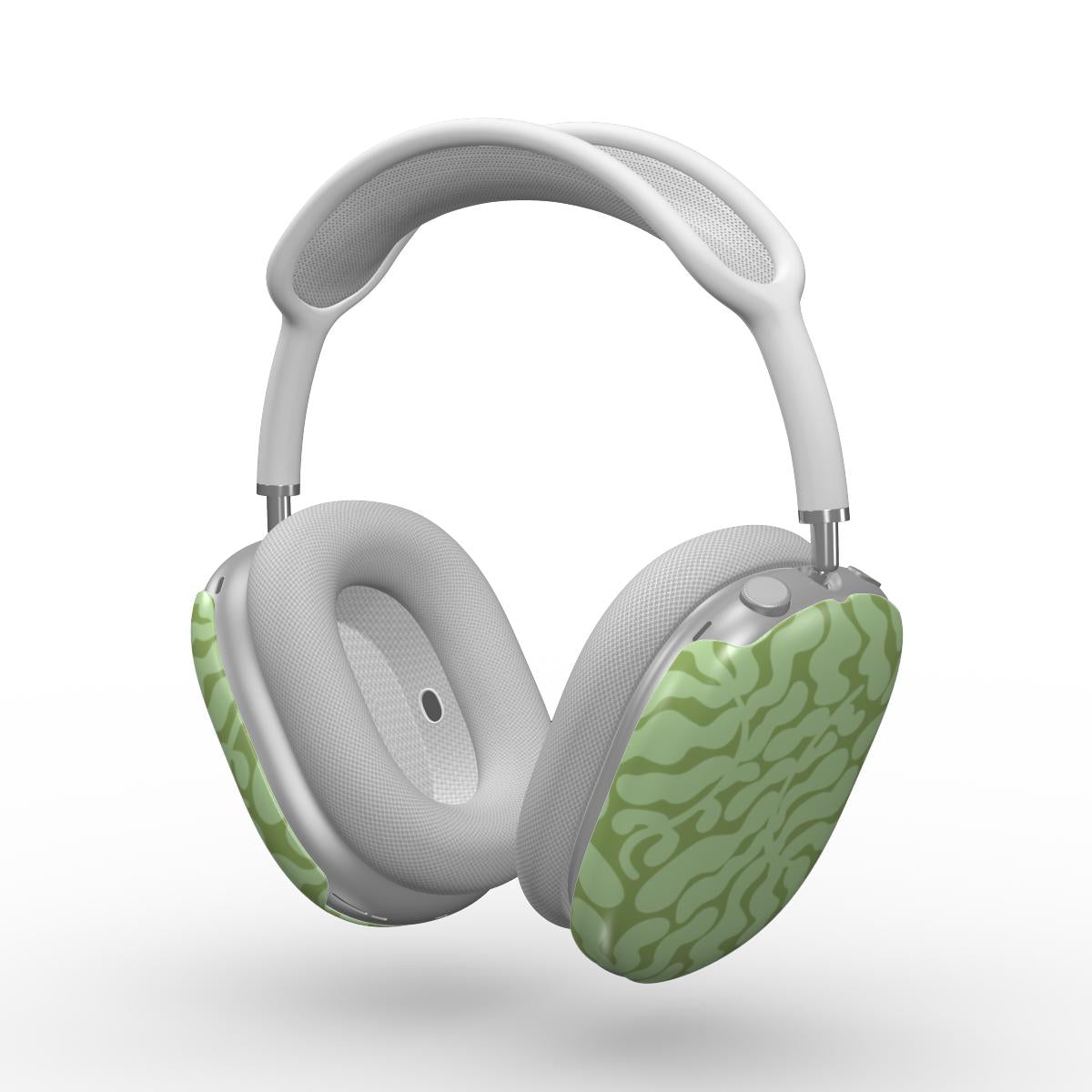 Sage in Olive Abstract Leaf Apple AirPods Max Tough Case, 3D product render